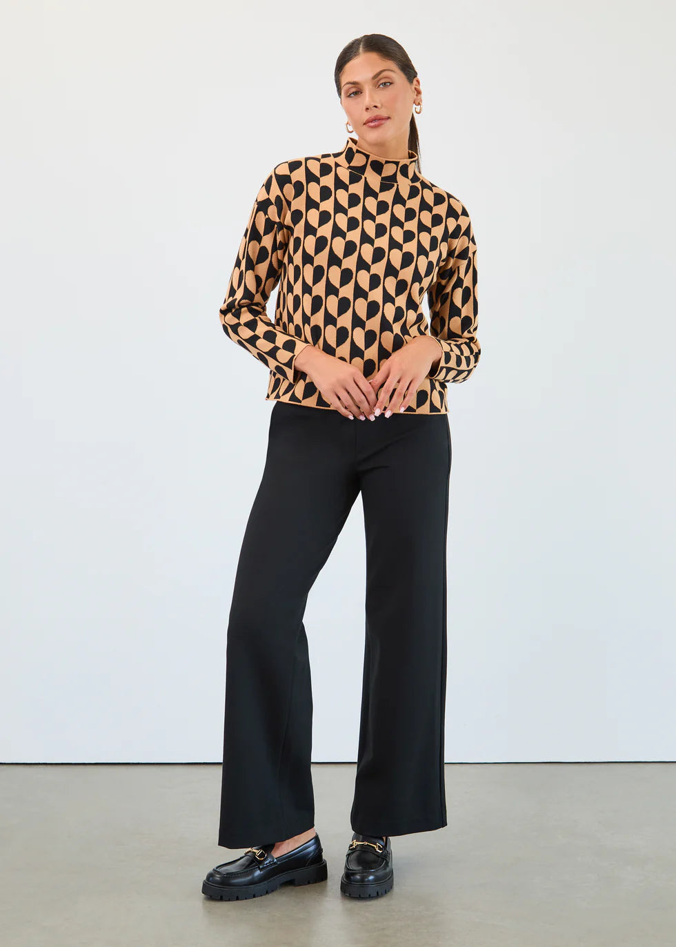 FDJ MOCK NECK JACGUARD SWEATER