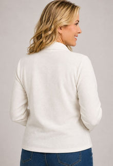 ETHYL STRETCH TAILORED TOP IN CREAM