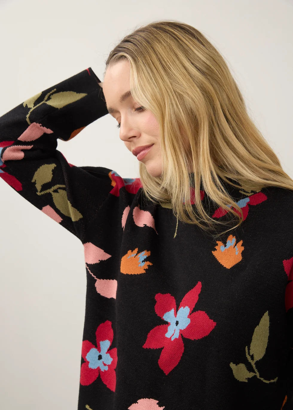 FDJ MOCK NECK LOOSE FIT SWEATER