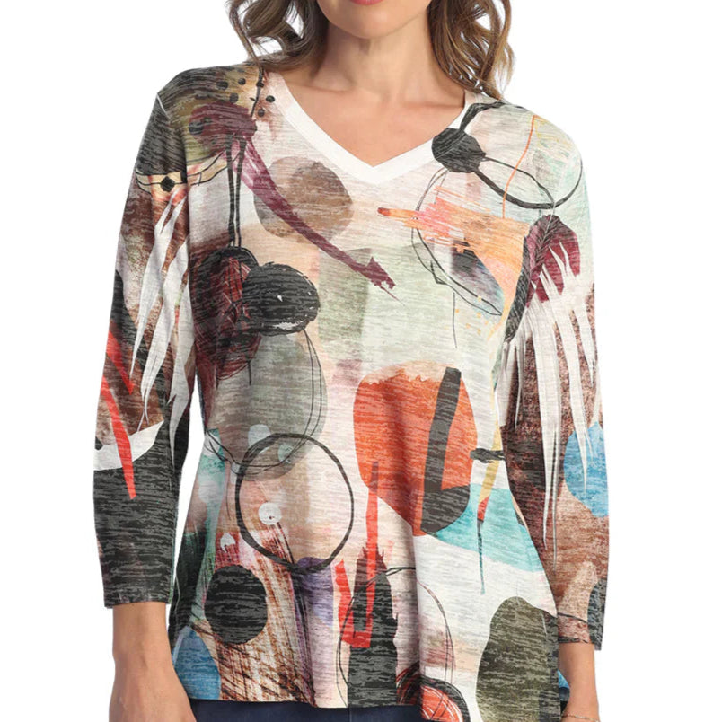 JESS & JANE DECO PRINT TOP