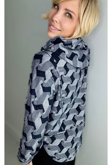 ETHYL HOODED NAVY TOP