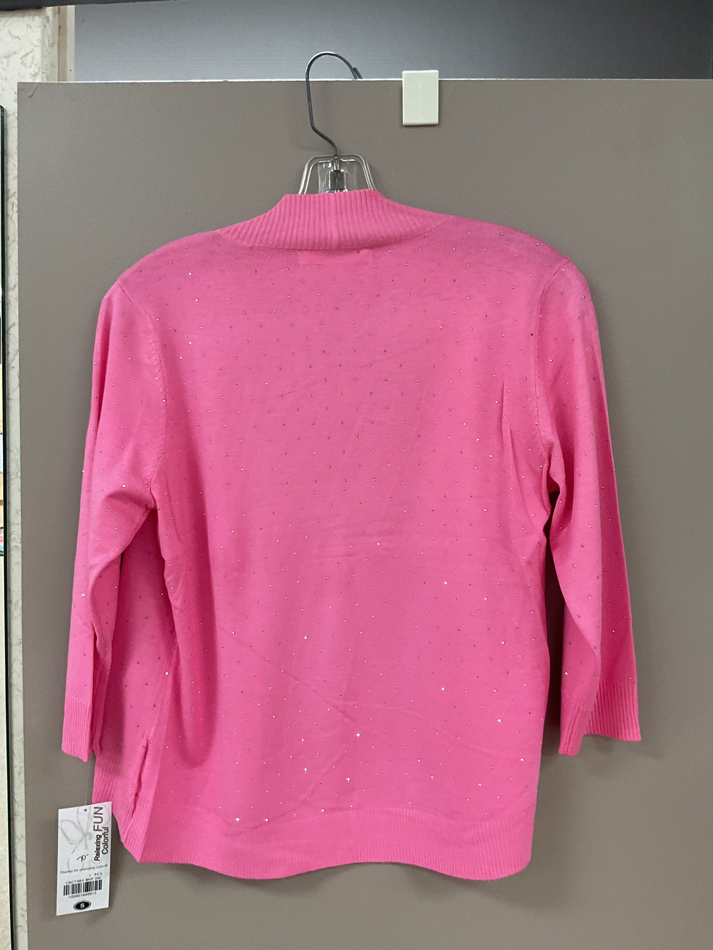 LU LU B PINK SPARKLY CARDIGAN