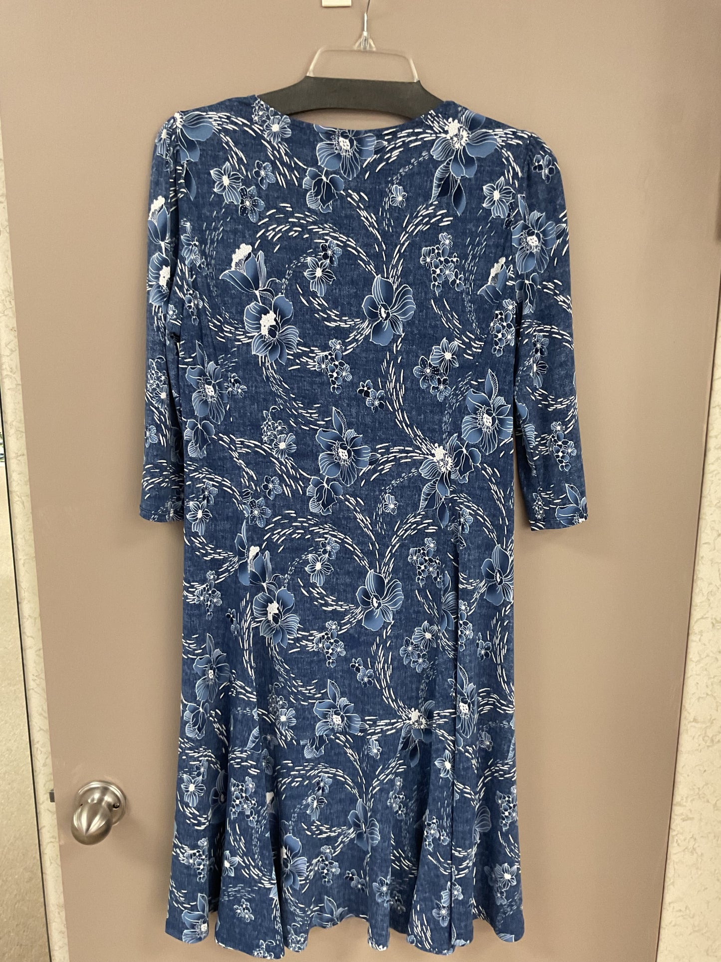 SOUTHERN LADY DENIM BLUE FLORAL PRINT DRESS