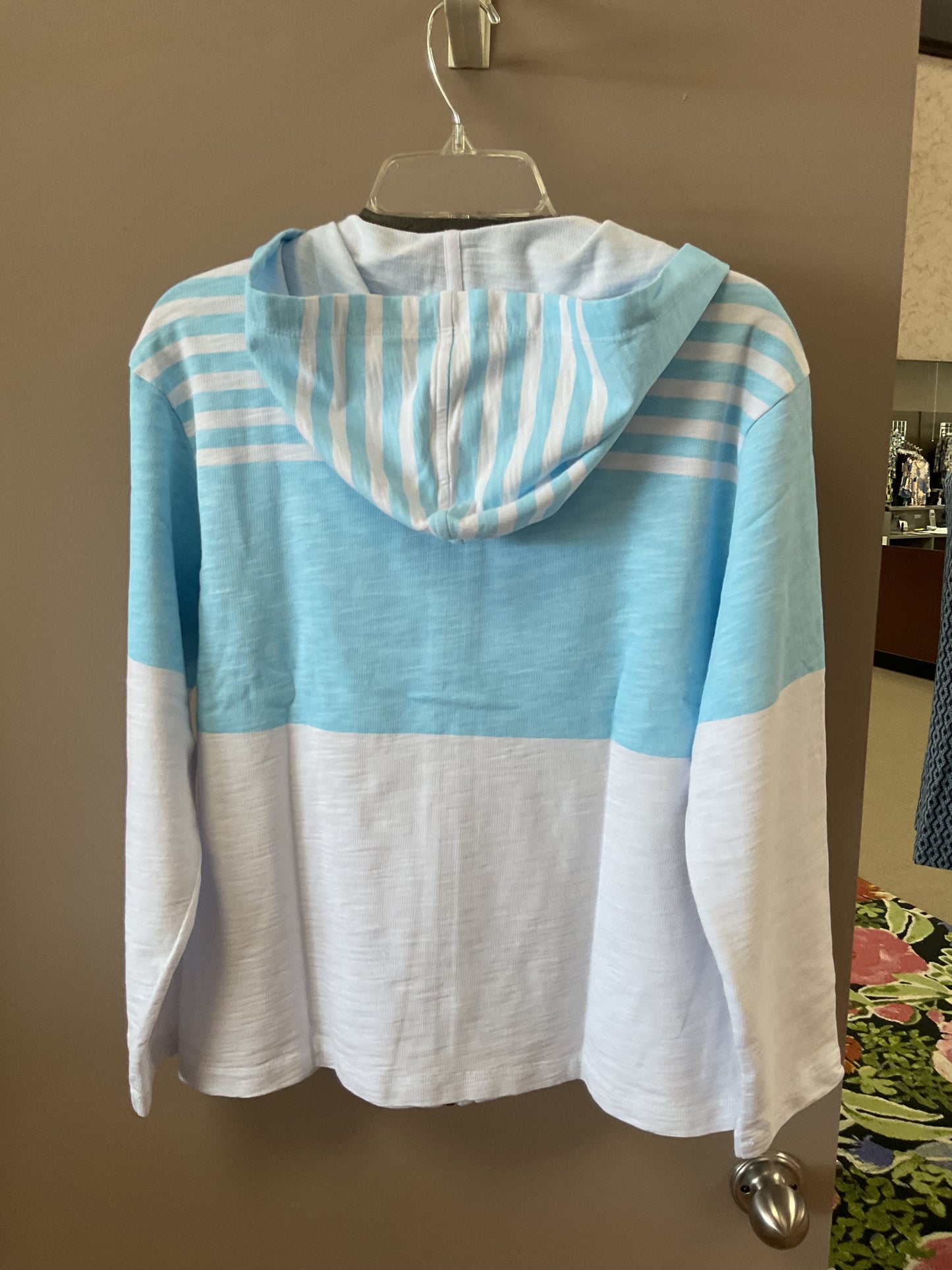 WILD PALMS SLUB FRENCH TERRY LONG SLEEVE COLOR BLOCK ZIP HOODIE