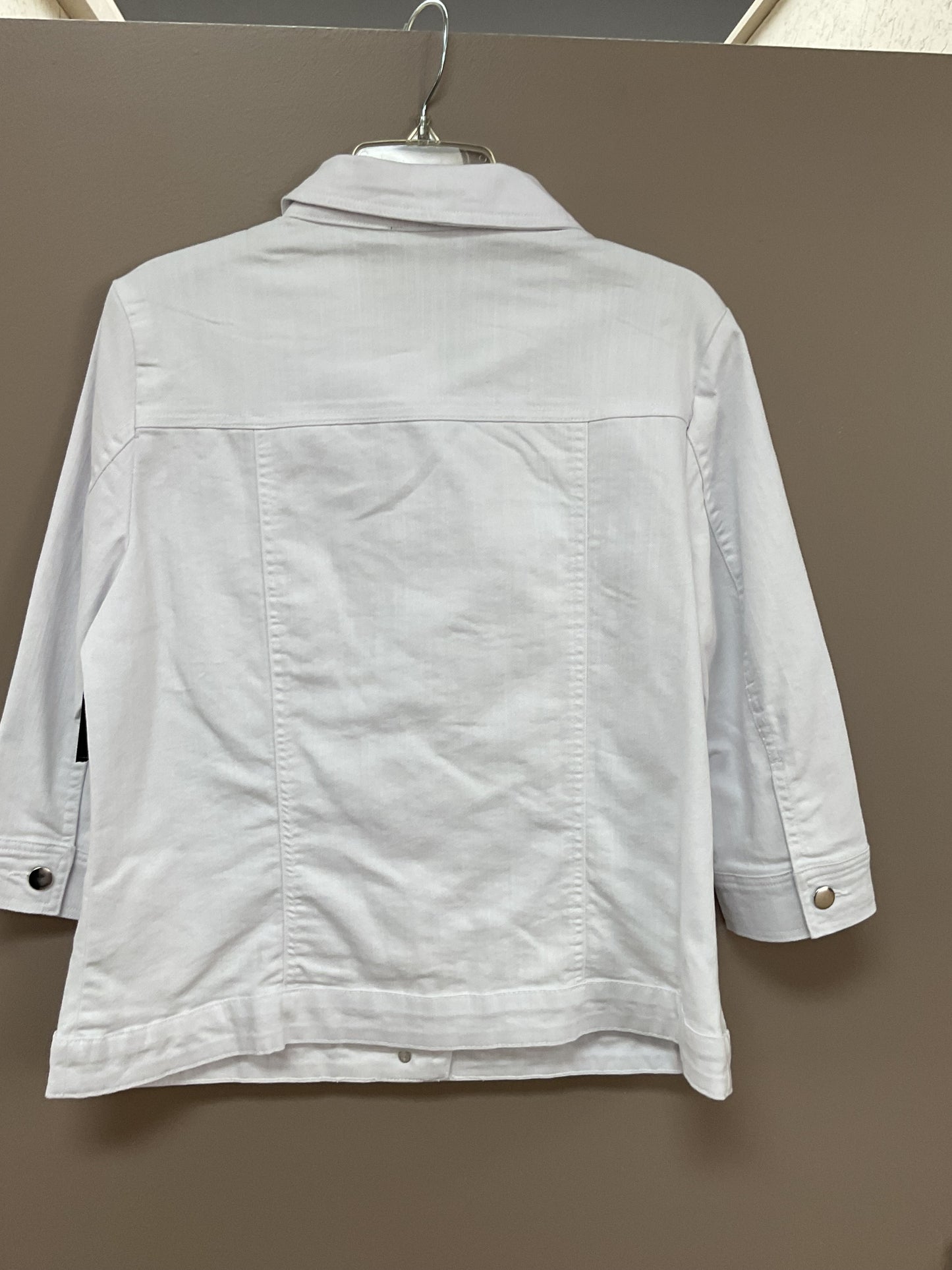 N TOUCH WHITE THREE QUARTER SLEEVE DENIM JACKET