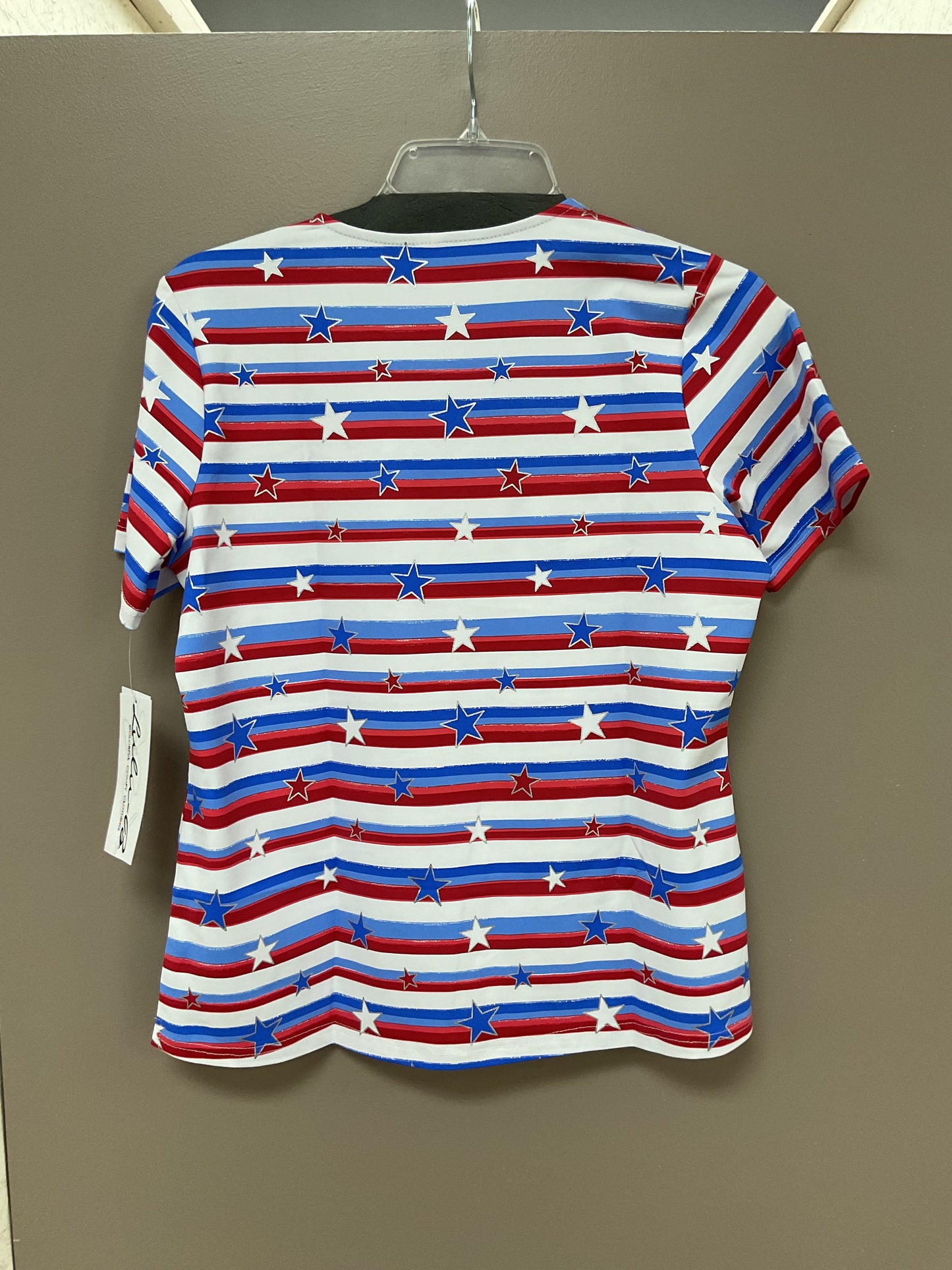 LU LU B RED/WHITE/BLUE STRIPE STAR TOP