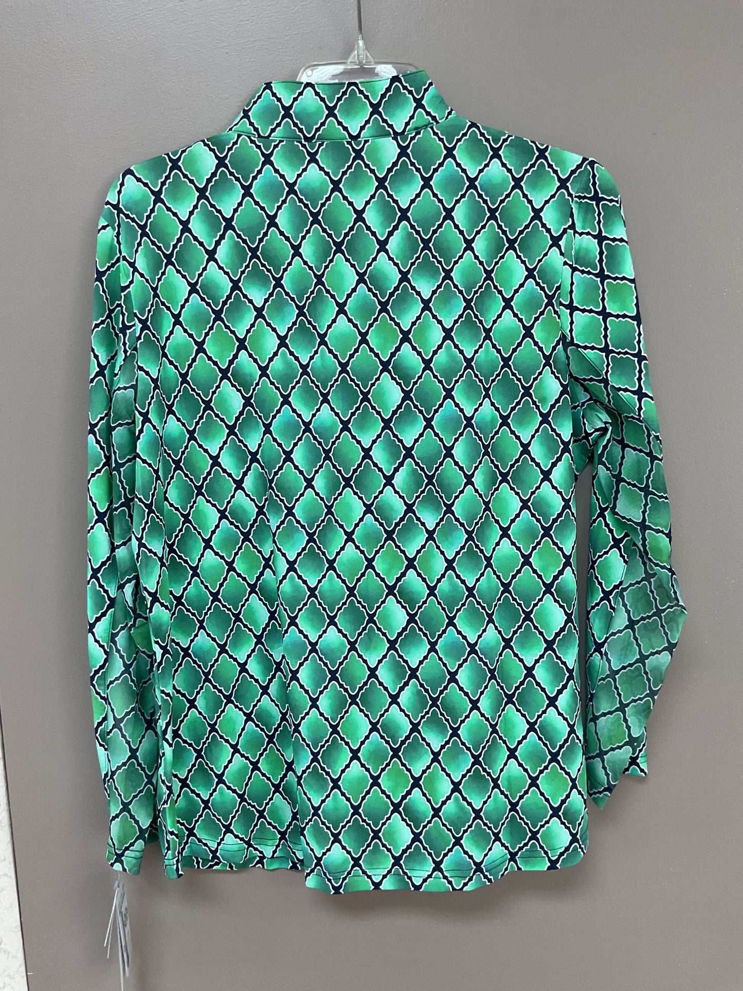 BEACH TIME BY LU LU B GREEN/NAVY/WHITE QUARTER ZIP