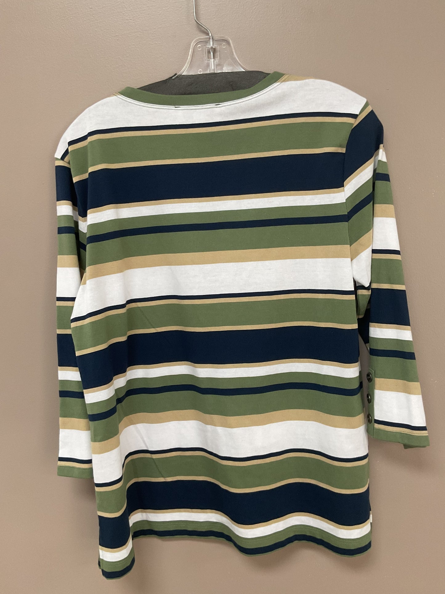 SOUTHERN LADY OLIVE/TAN/CREAM STRIPE TOP