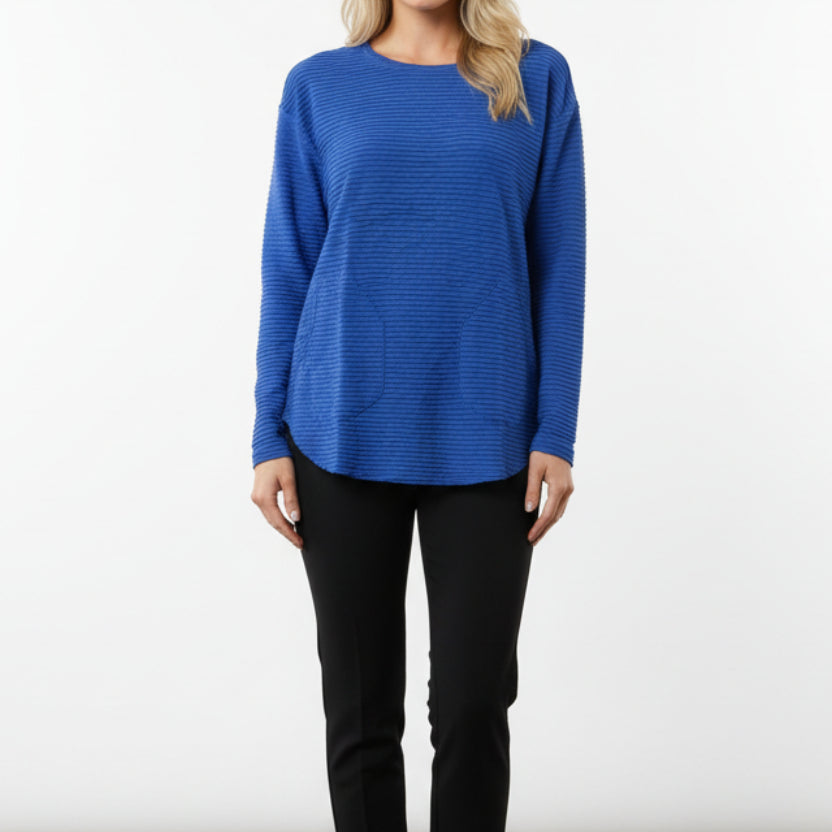 LU LU B SAPPHIRE RIPPLE TEXTURE TOP