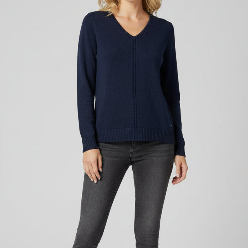 LU LU B 100% COTTON NAVY SWEATER