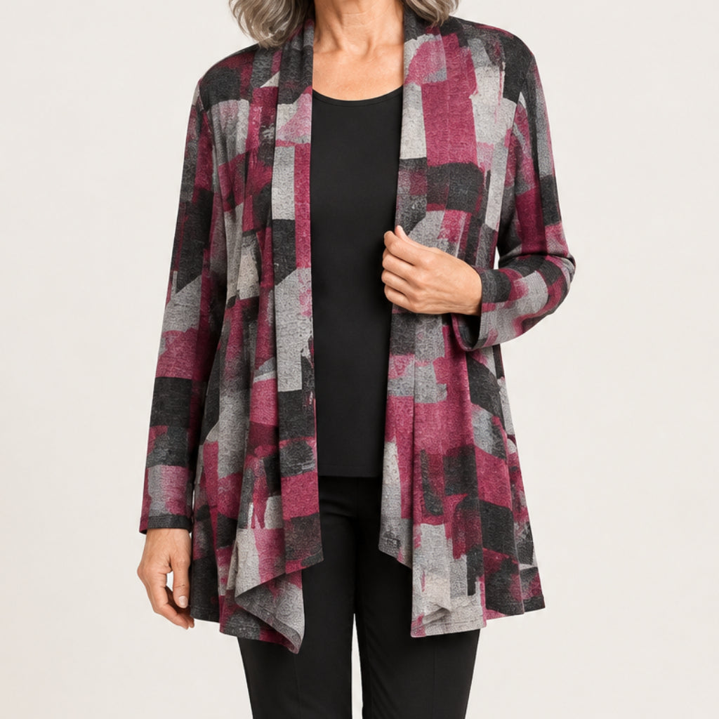 SOUTHERN LADY PRINT OPEN FRONT CARDIGAN
