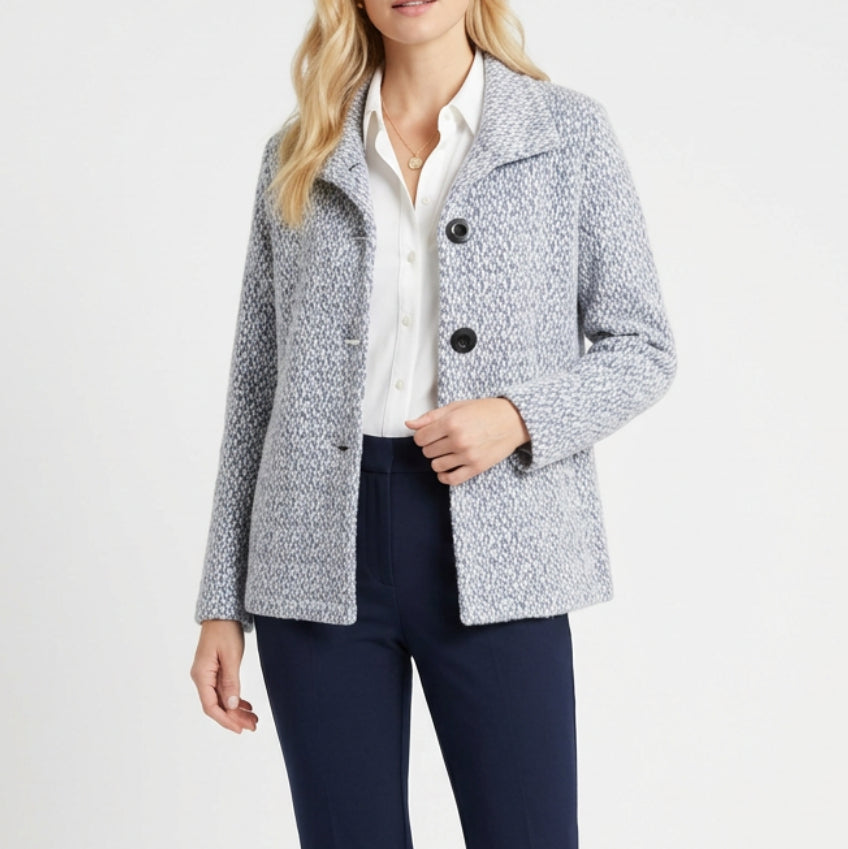 SOFT WORKS NAVY AND WHITE PRINT JACKET
