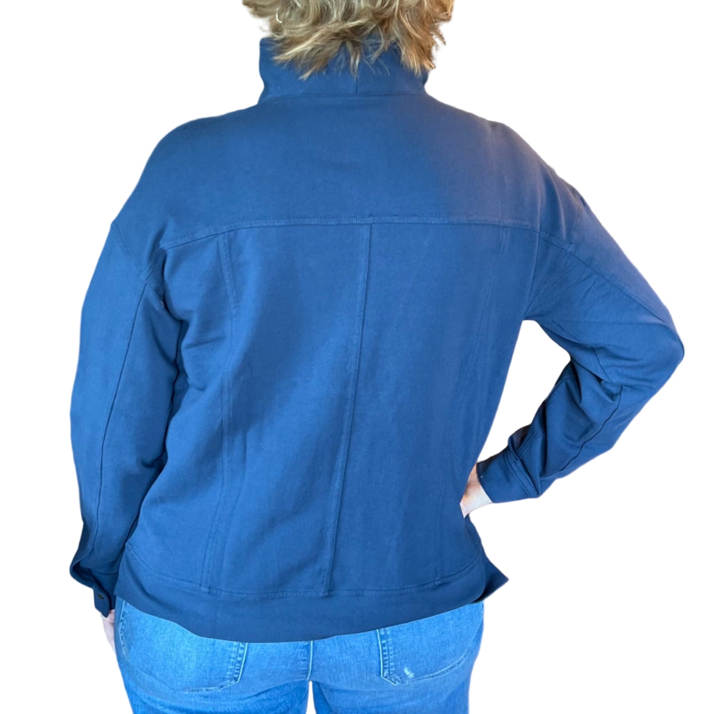 INSPIRED BY WILD PALMS NAVY HALF ZIP