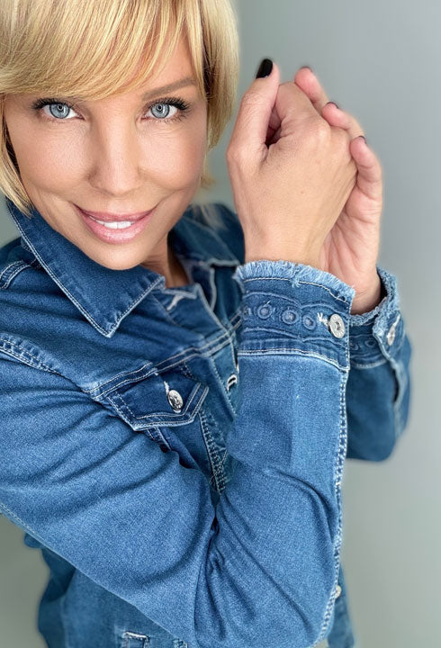 ETHYL EYELET ELEGANCE JEAN JACKET