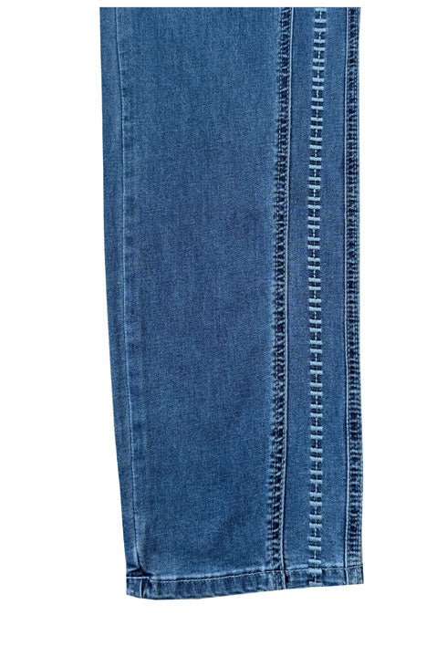ETHYL PULL ON ANKLE JEANS WITH FUN STITCHING DETAIL