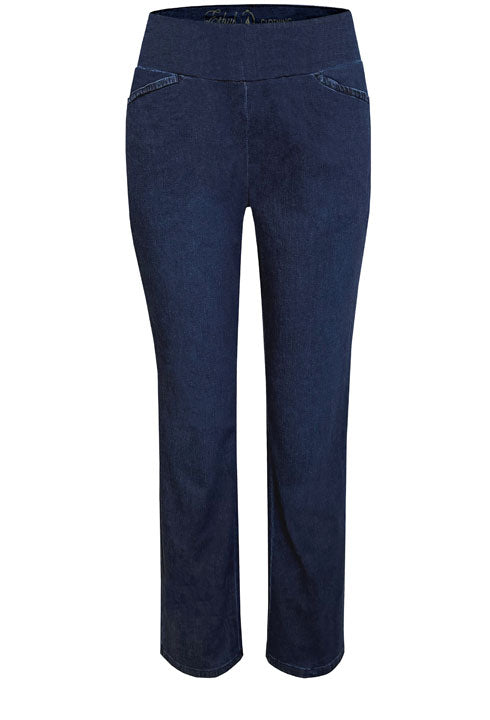 ETHYL PULL ON DARK WASH ANKLE PANTS
