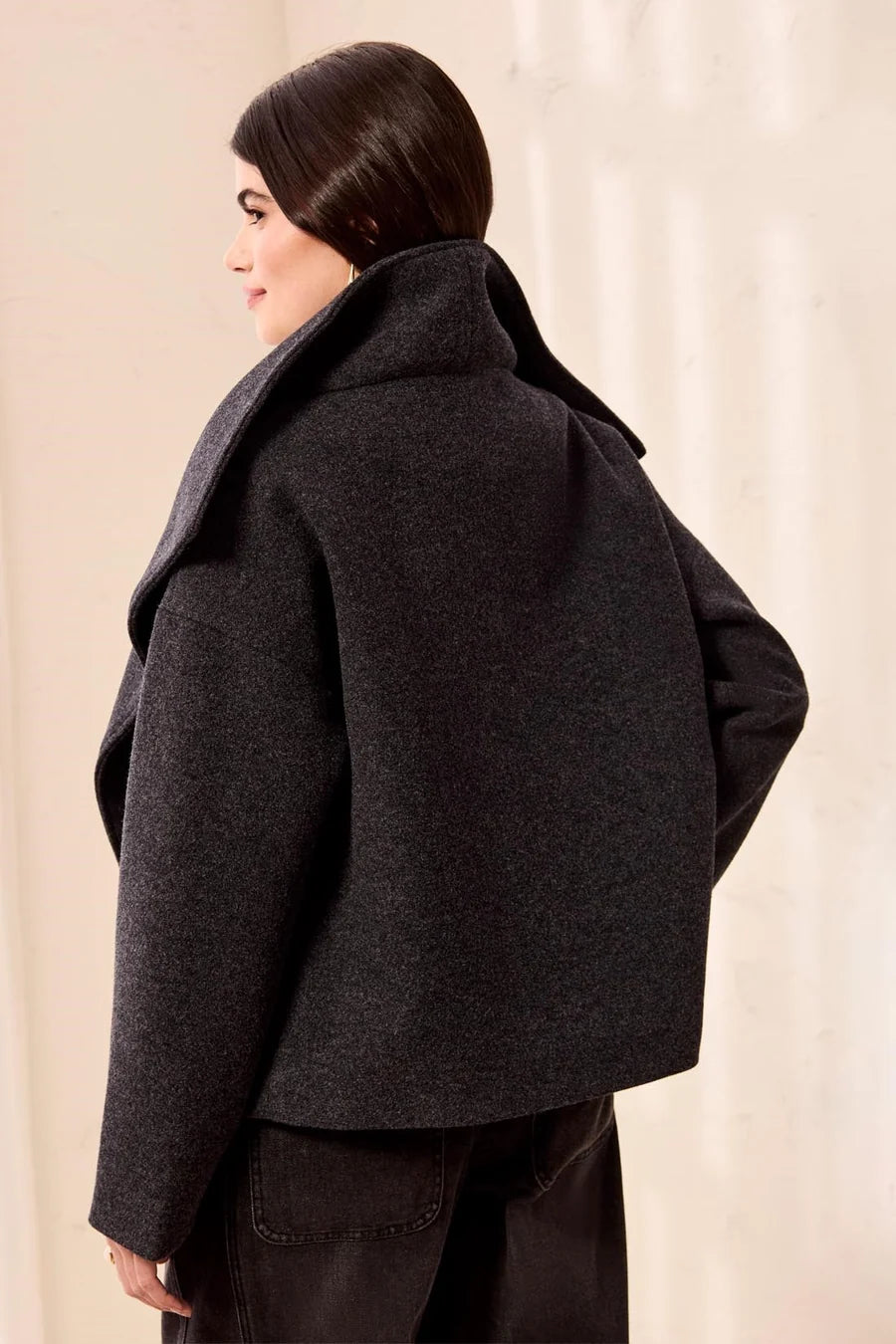 TRIBAL SOFT STRUCTURED FUNNELNECK BUTTON FRONT JACKET