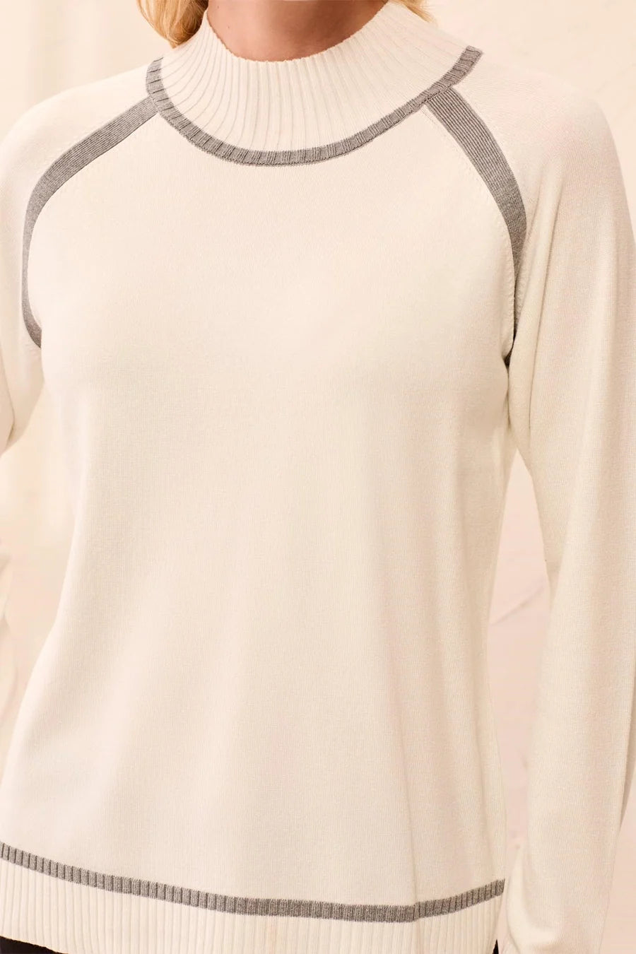 TRIBAL SOFT LONG SLEEVE MOCK NECK SWEATER