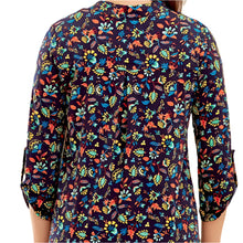 Load image into Gallery viewer, DEAR SCARLETT NAVY/ORANGE/YELLOW PRINT TOP
