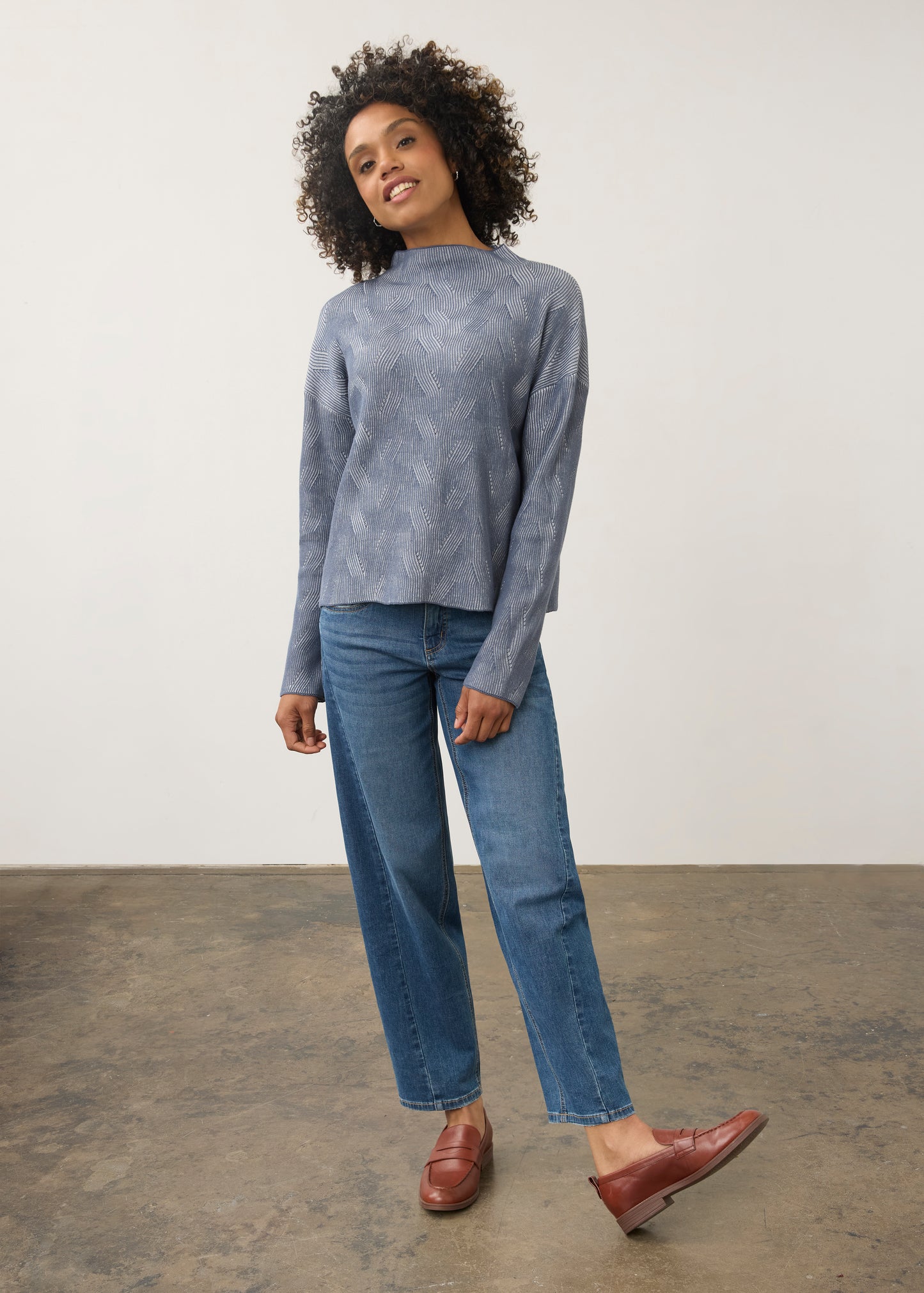 FDJ LONG SLEEVE FUNNEL NECK