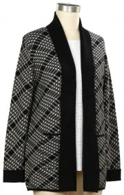 N TOUCH BLACK/CREAM PRINT CARDIGAN