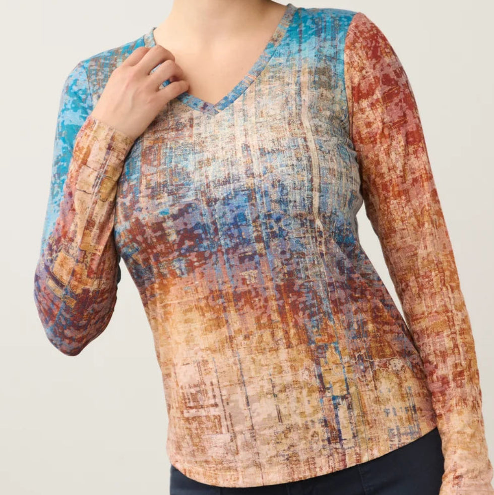 FDJ LONG SLEEVE VNECK TOP