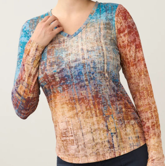 FDJ LONG SLEEVE VNECK TOP