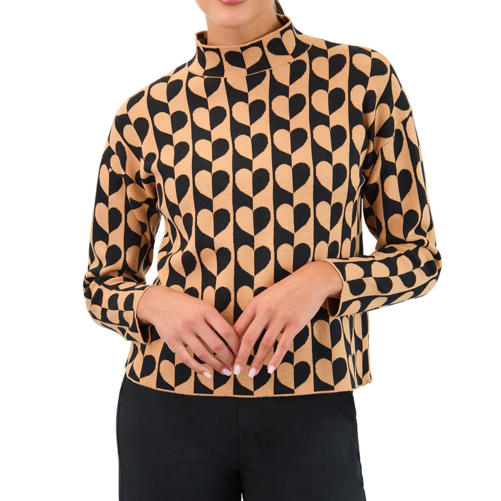 FDJ MOCK NECK JACGUARD SWEATER