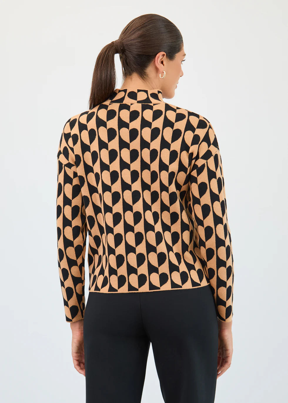 FDJ MOCK NECK JACGUARD SWEATER