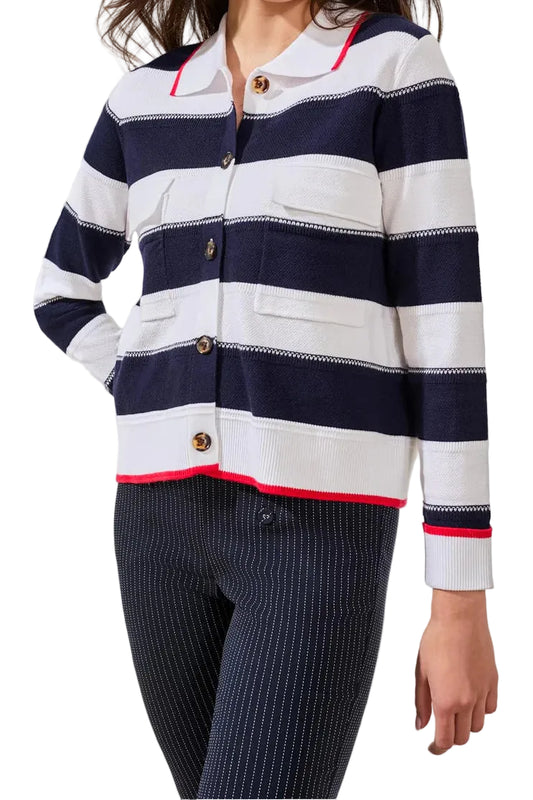 TRIBAL DOUBLE KNIT BUTTON FRONT CARDIGAN