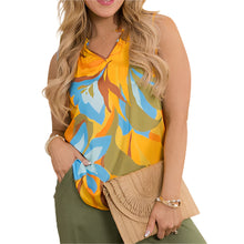 Load image into Gallery viewer, TRIBAL SUNLIGHT V NECK SLEEVELESS TOP
