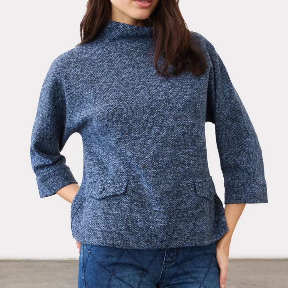 FDJ BOAT MOCK NECK POPOVER TOP