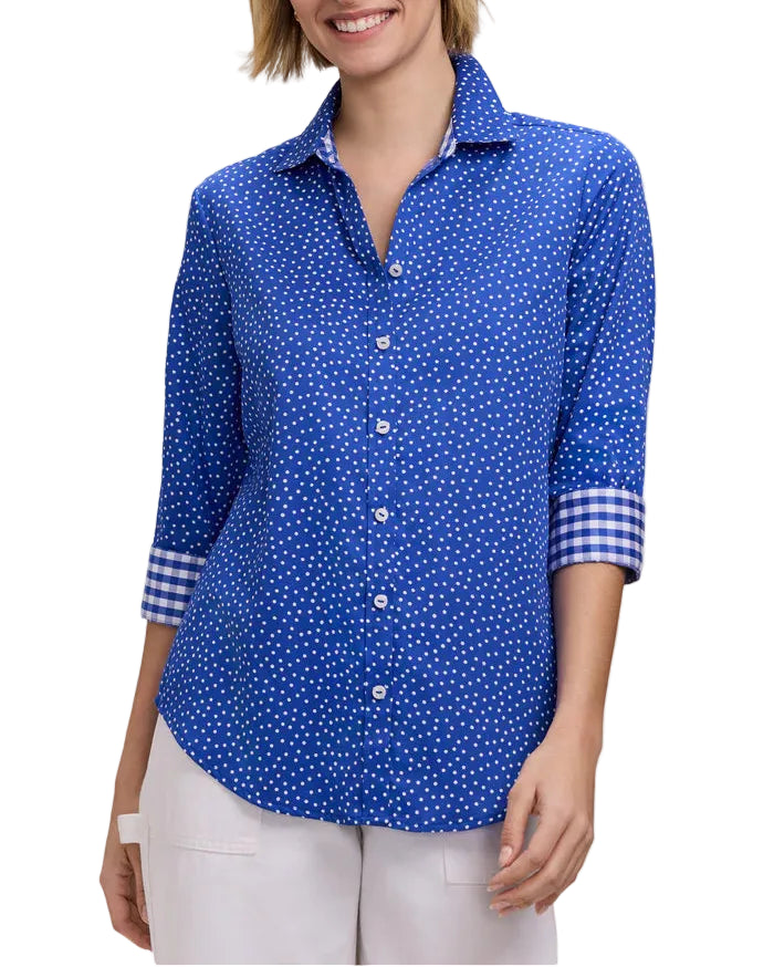 FOXCROFT MINI POKA DOT 3/4 SLEEVE