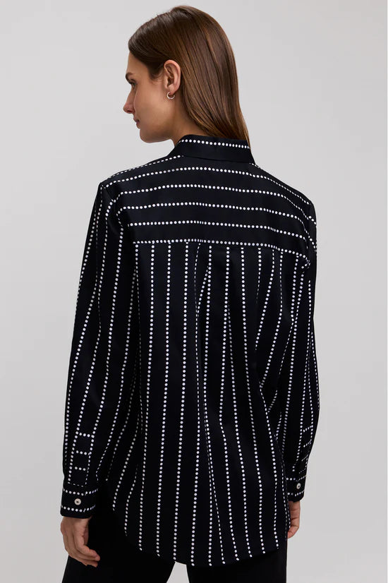 FOXCROFT DOTTED STRIPE LONG SLEEVE