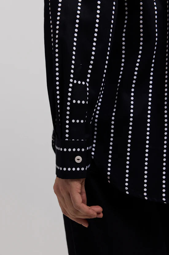 FOXCROFT DOTTED STRIPE LONG SLEEVE