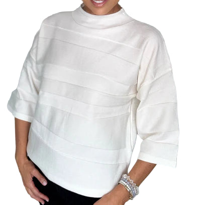 ETHYL CREAM COLOR MOD FRAME SWEATER