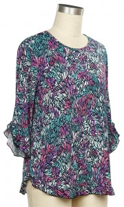 SOUTHERN LADY FEATHER PRINT TOP