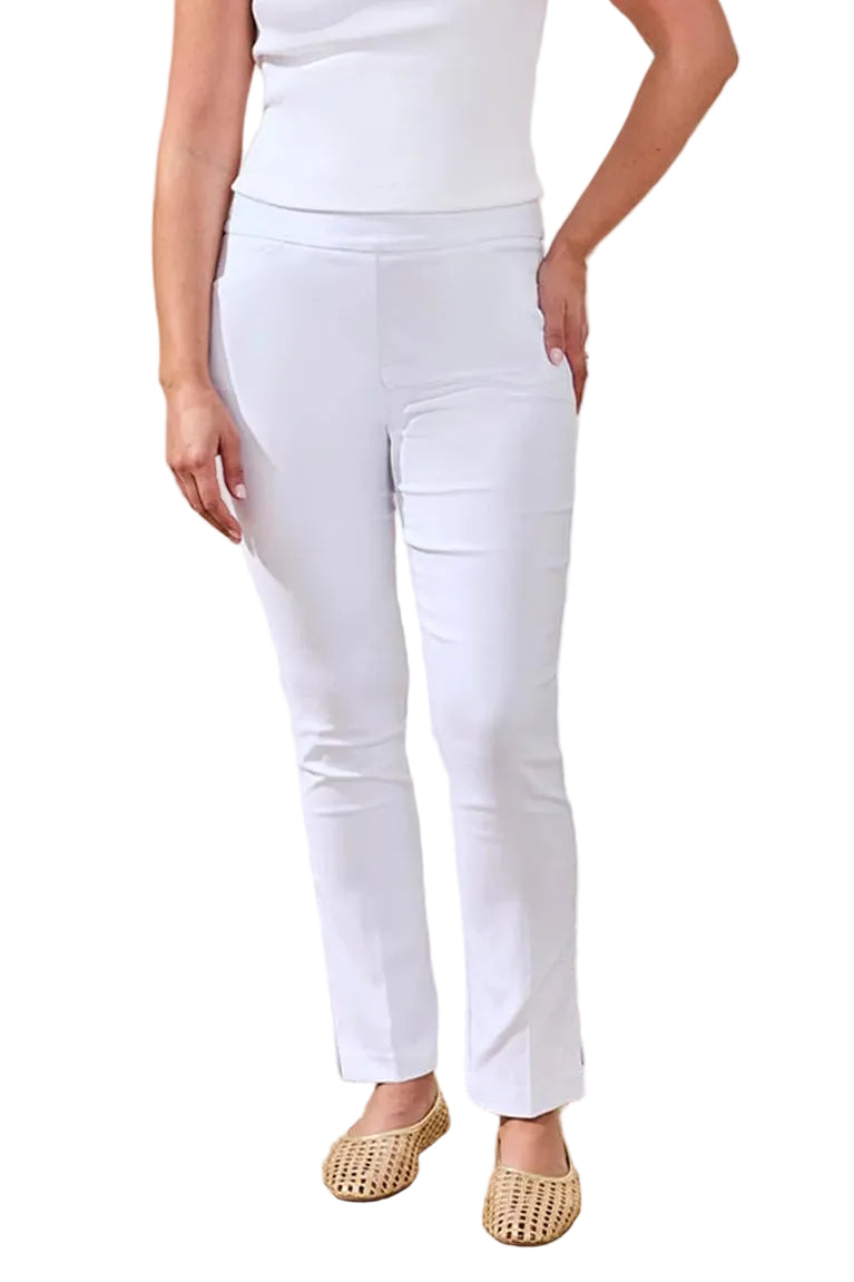 TRIBAL PERFORMANCE STRETCH FLATTEN IT WHITE PANT