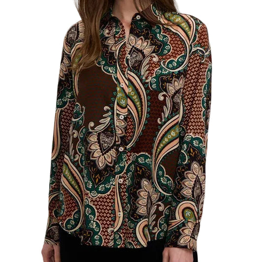 FOXCROFT MULTI COLOR LONG SLEEVE TOP