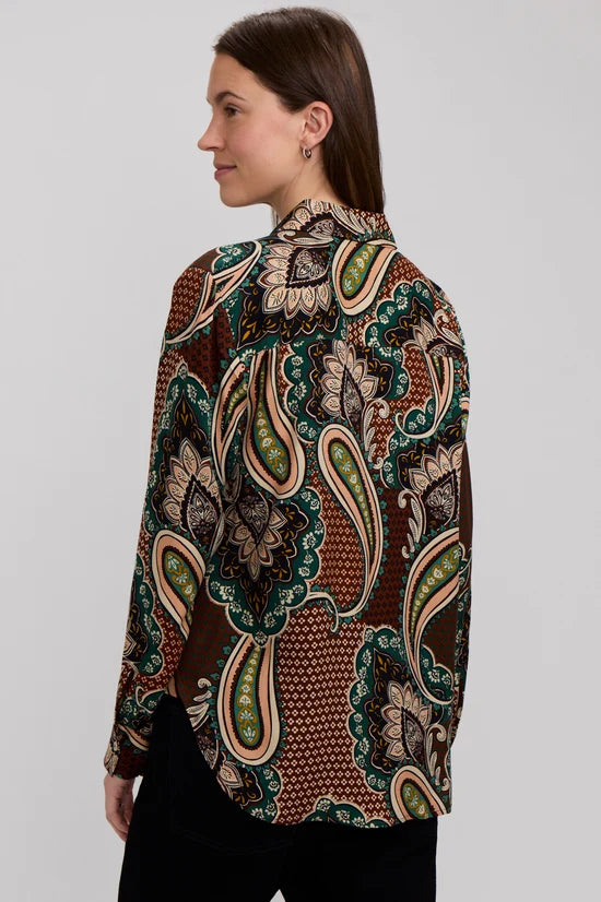 FOXCROFT MULTI COLOR LONG SLEEVE TOP