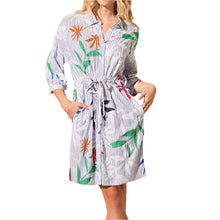 Load image into Gallery viewer, TRIBAL SHIRT DRESS WITH WAIST TIE
