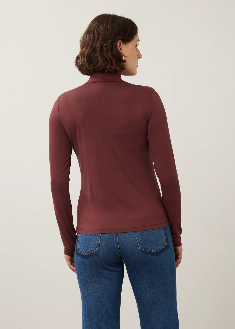 FDJ MOCK NECK KNIT TOP IN FIG