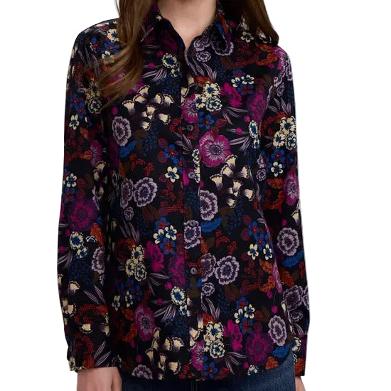 FOXCROFT PLUM PRINT TOP