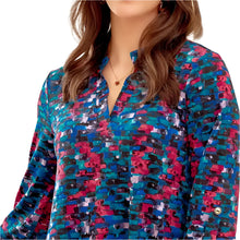 Load image into Gallery viewer, DEAR SCARLETT PINK/BLACK/TURK PRINT TOP
