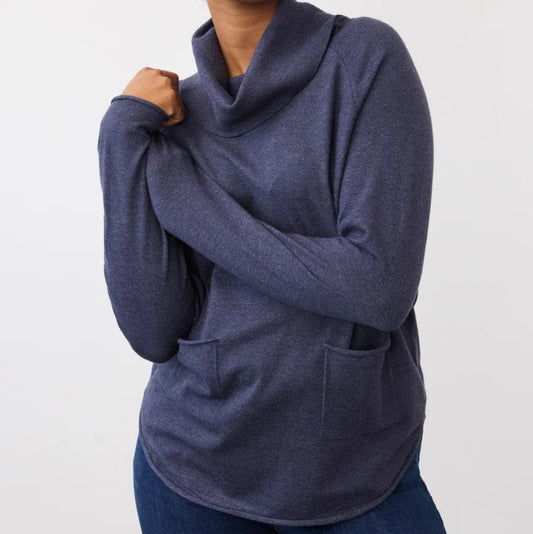 FDJ COWL NECK SWEATER IN INDIGO