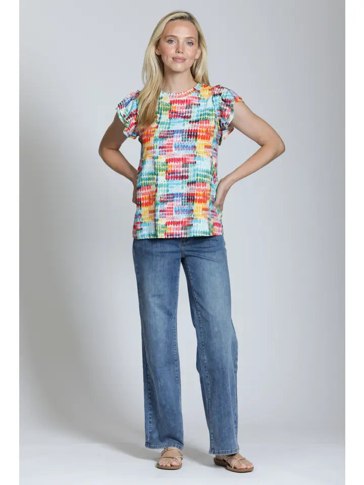 APNY RUFFLE CAP SLEEVE