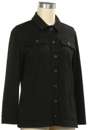 LINKS LONG SLEEVE BLACK BUTTON UP JACKET