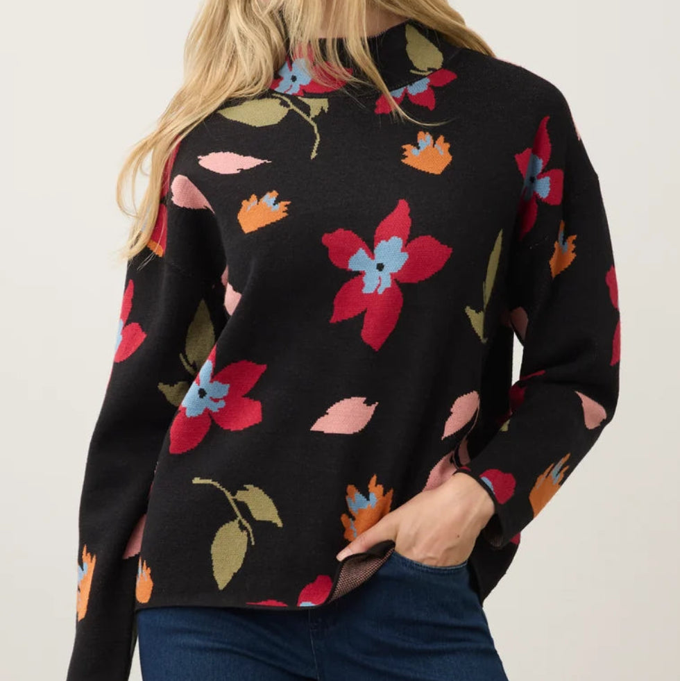FDJ MOCK NECK LOOSE FIT SWEATER