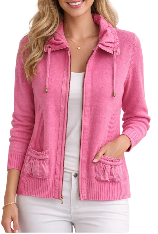 PBJ SPORT PINK ZIP UP CARDIGAN