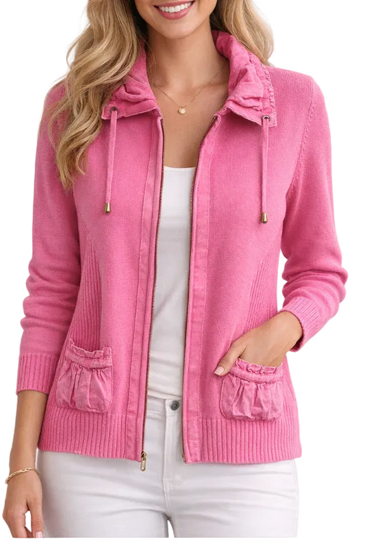 PBJ SPORT PINK ZIP UP CARDIGAN